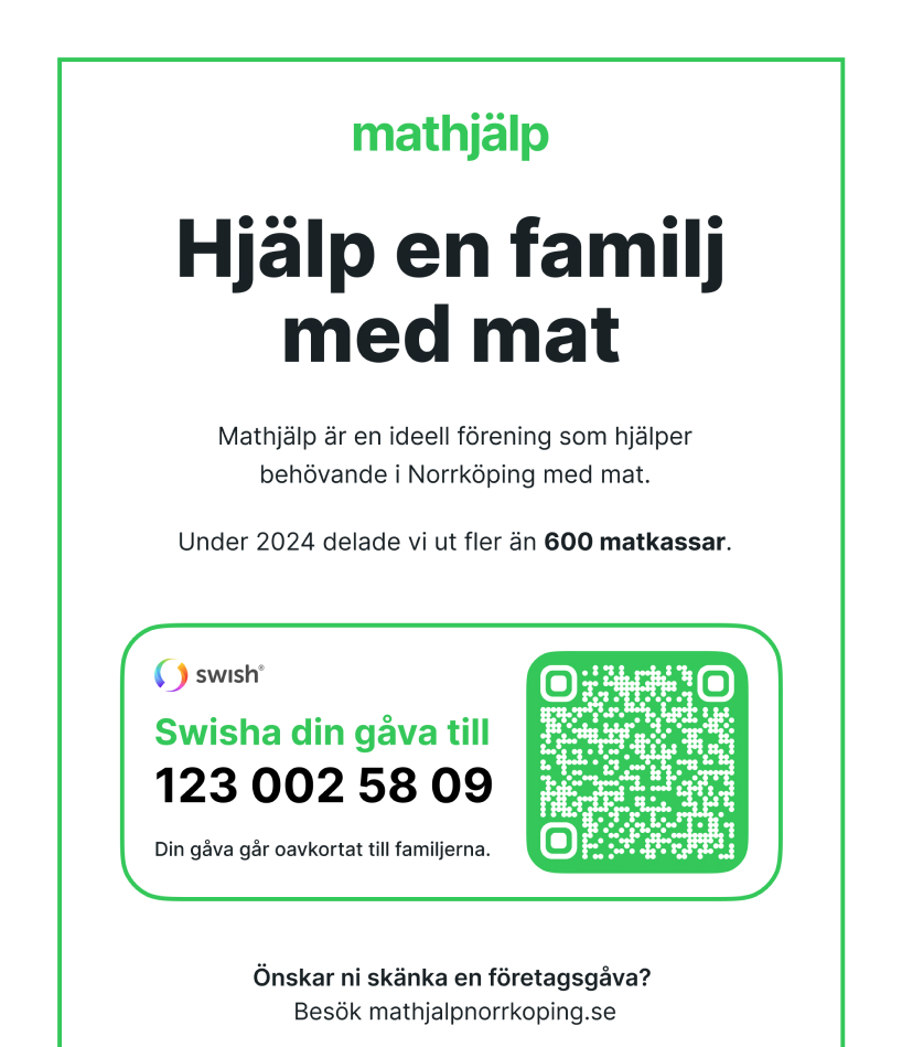 Mathjälps Insamlingsskylt